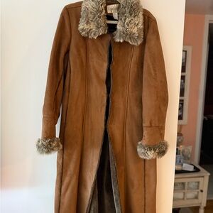 Chadwicks Brown Teddy Jacket with Faux Fur Accents
